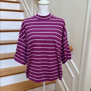 COS Purple Oversized Boxy Short Sleeve Tee